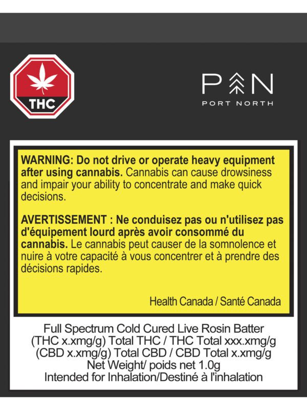 Full Spectrum Cold Cured Live Rosin Batter 1g by Port North