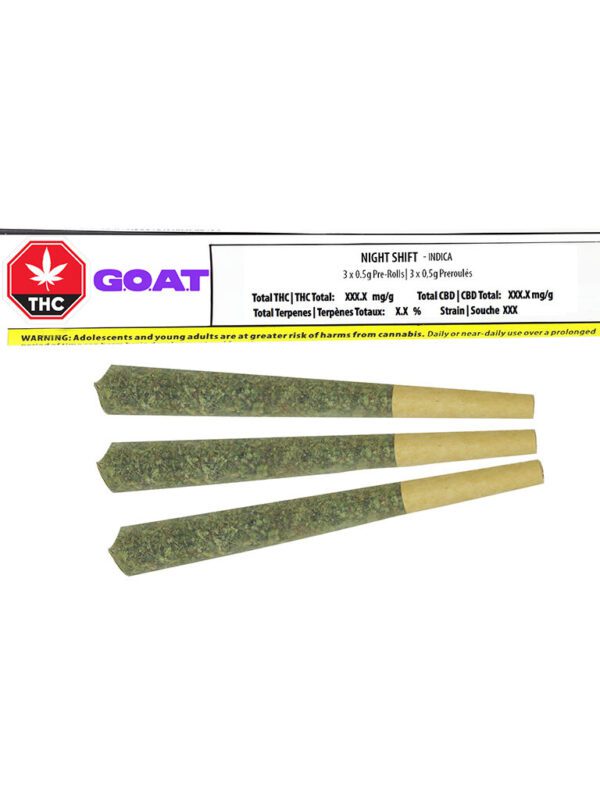 Night Shift Pre-Rolls 3 Pack by G.O.A.T