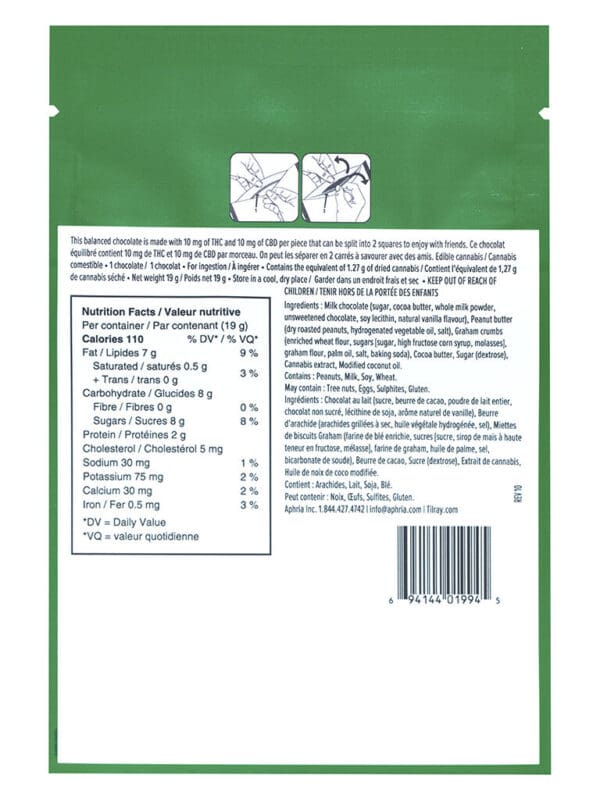 Peanut Butter Balanced Chocolate 1 Pack Chowie Wowie CBD Montrose Cannabis