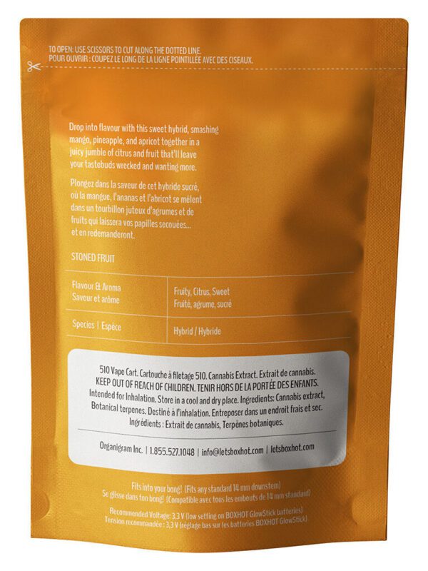 Stoned Fruit 510 1.2g by BoxHot Hybrid Montrose Cannabis