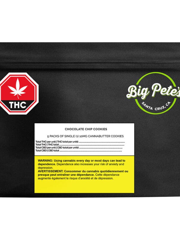 Chocolate Chip Cookies 5 Pack Big Pete's Treats GSC Montrose Cannabis
