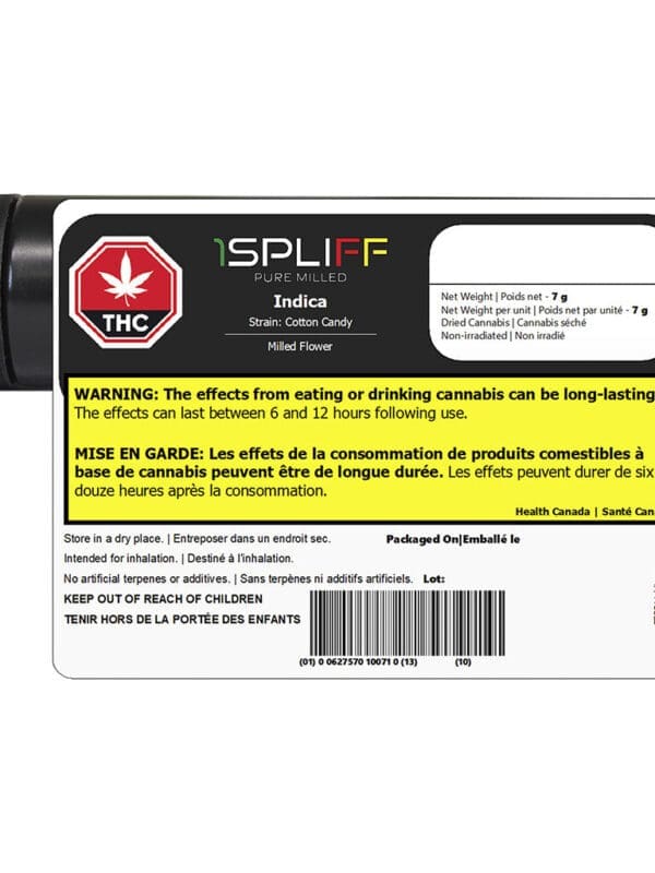 Indica Milled 7g 1Spliff Montrose Cannabis