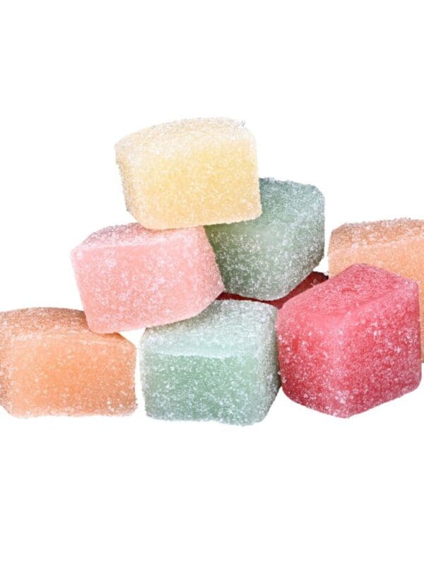 Two-pack of Unlicensed Producer Live Rosin Fruit Soft Chews on a white background at Monrose Cannabis