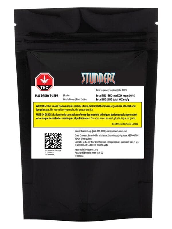 Mac Daddy Purpz 28g hybrid Stunnerz Montrose Cannabis