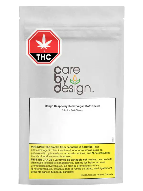 Mango Raspberry Relax 10:1 Vegan Soft Chews 5 Pack Care By Design