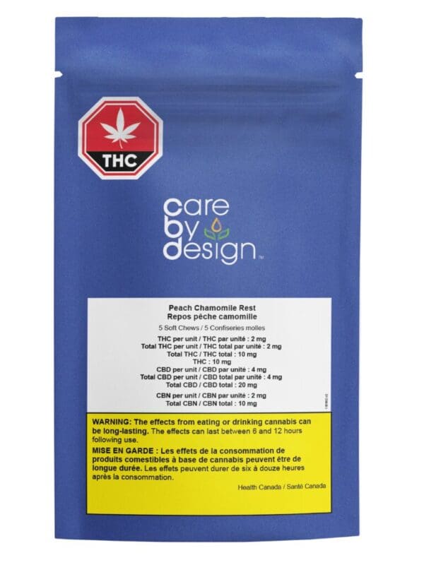 Peach Chamomile Rest 1:2:1 Vegan Soft Chews 5 Pack Care By Design