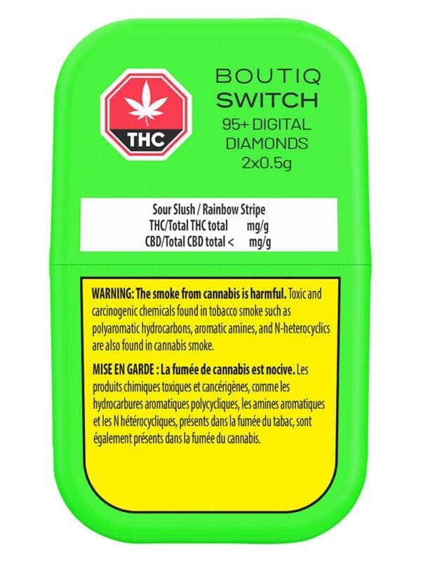 Switch 95+ Digital Diamonds Sour Slush : Rainbow Belts 1g AIO sativa Montrose Cannabis