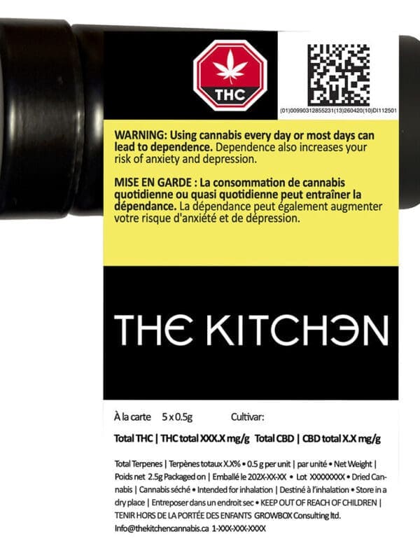 A La Carte Pre-Rolls 5 Pack premium craft hybrid pre-rolls by The Kitchen, available for local delivery from Montrose Cannabis.