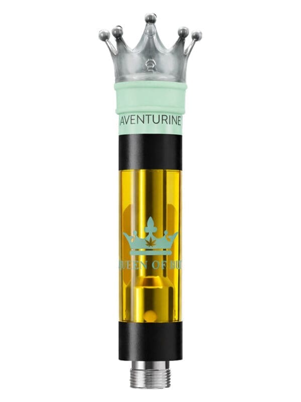 Queen of Bud Aventurine Liquid Crystals 1g 510 Vape Cartridge with Kiwi and Lime Profile