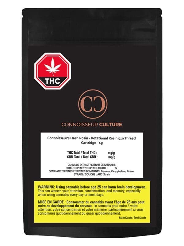 Connoisseur Culture Connoisseurs Hash Rosin Vape 510 Cartridge All-Ceramic 1g