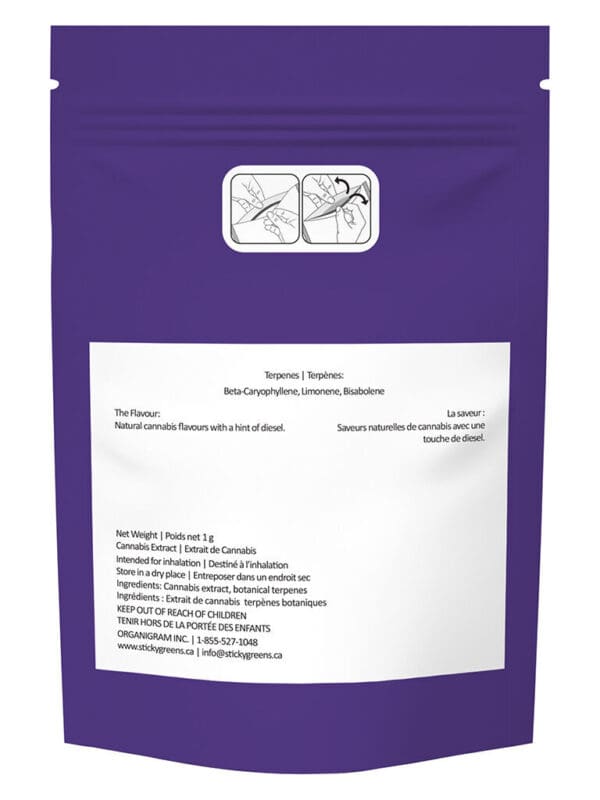 Diesel Jelly Whipped Diamonds 1g premium sativa concentrate by Sticky Greens, available for local delivery from Montrose Cannabis.