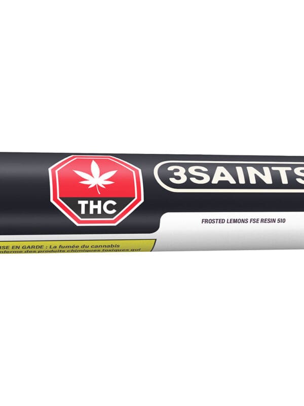 Frosted Lemons FSE Resin 510 1g premium sativa full spectrum extract cartridge by 3Saints, available for local delivery from Montrose Cannabis.