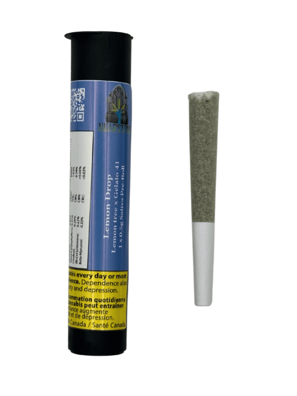 Headstone Cannabis Lemon Drop Pre-Roll 1x0.5g showing the premium packaging and craft cannabis quality.