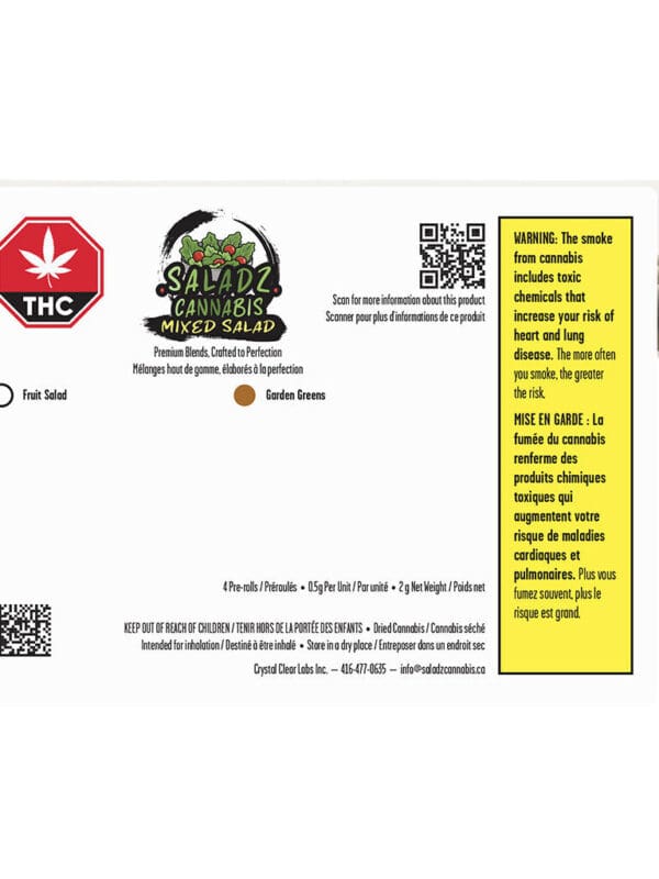 Mixed Salad Variety Pack Pre-Rolls 4 Pack curated terpene-blended hybrid joints by Saladz, available for local delivery from Montrose Cannabis.