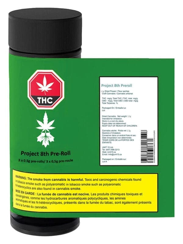 Project 8th Pre-Rolls 3x0.5g Eighth Cannabis Montrose Cannabis