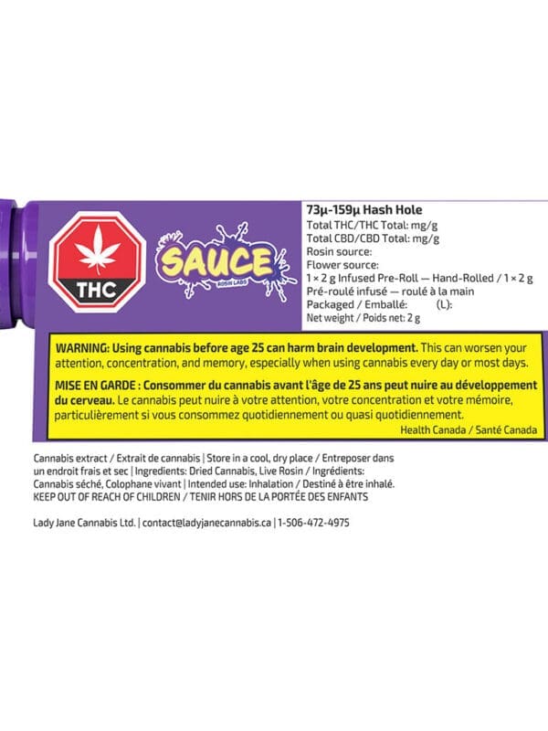 73-159 Hash Hole Infused Pre-Roll Sauce Rosin Labs Montrose Cannabis