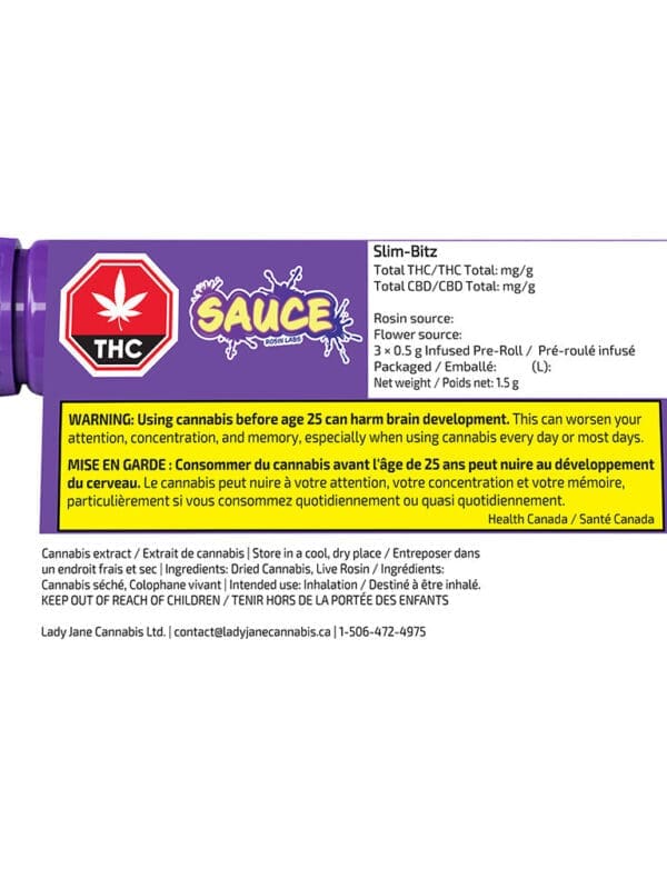 Slim-Bitz Live Rosin Infused Pre-Rolls Sauce Rosin Labs Montrose Cannabis