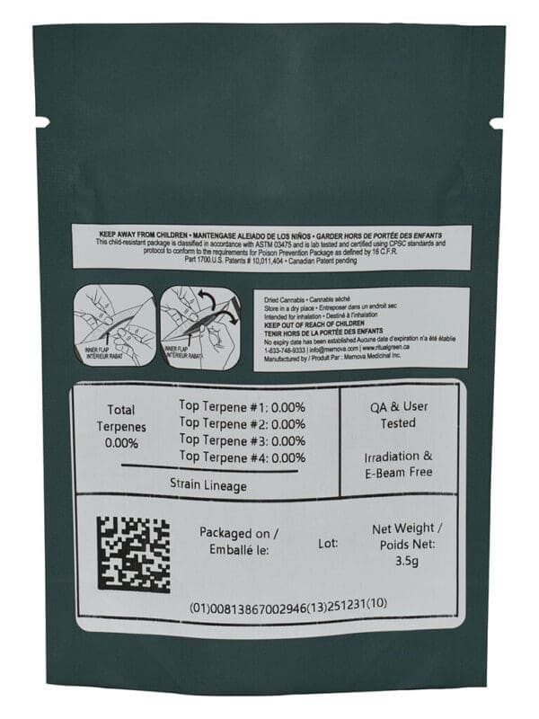 Super Sativa 3.5g sativa flower by Ritual Green - Montrose Cannabis