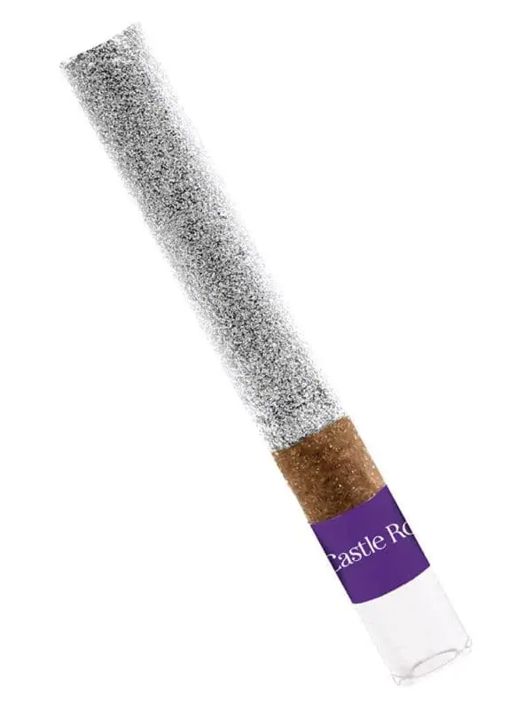 Glazed Apricot Live Resin and Diamond Infused Blunt 1g with glass filter tip by Castle Rock Farms, available for delivery from Montrose Cannabis Ontario.