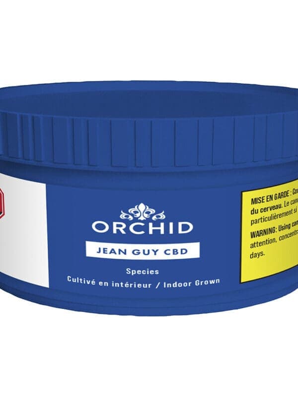 Jean Guy CBD 3.5g balanced sativa dominant cannabis flower by Orchid CBD, available for local delivery from Montrose Cannabis.