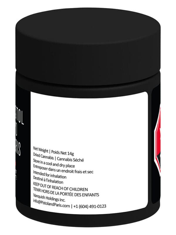 Perma Fried 14g premium indica dominant cannabis flower by Pistol and Paris, available for local delivery from Montrose Cannabis.