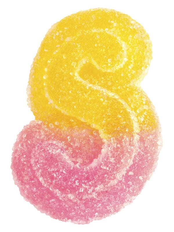 Fully Blasted Pink Lemonade bulk 10-pack sativa soft chews by SOURZ by Spinach, available for local delivery from Montrose Cannabis.