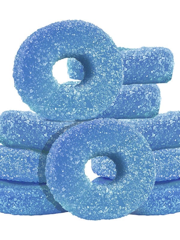 100 THC Multipack Blue Raspberry 10-pack soft chews by Olli O's, available for local delivery from Montrose Cannabis.