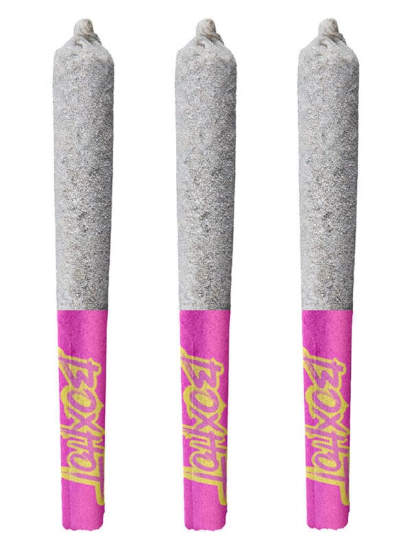 Dragon's Breath Diamond Doobies 3-pack infused pre-rolls by BOXHOT, available for local delivery from Montrose Cannabis.