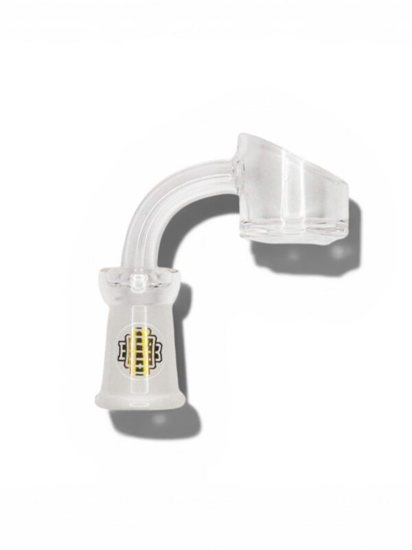 Front view of the Quave Club Bangers XXL clear quartz banger for compatible dab rigs.