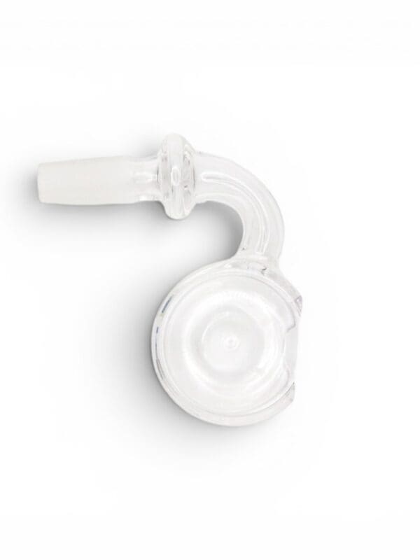 Top view of Clear Directional Carb Cap with clear glass body and round airflow opening.