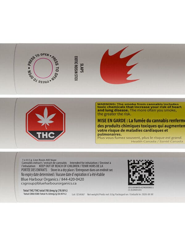 Exotic Rosin Stick Disposable Vape 0.5g – SLAPS Vapes | Montrose Cannabis