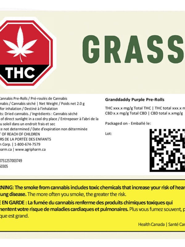 Granddaddy Purple Pre-Rolls 2 Pack – Grass Indica | Montrose