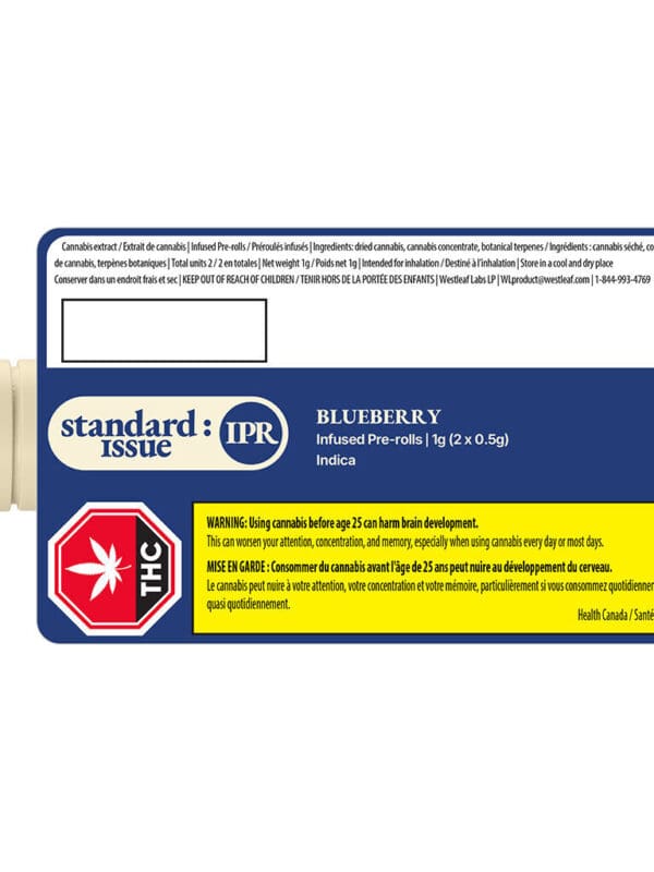 Blueberry Infused Pre-Rolls 2 Pack 2x0.5g – Standard Issue Pre-Rolls | Montrose Cannabis