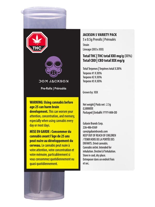 Jackson 5 Variety Pack Pre-Rolls 5x0.5g – Dom Jackson | Montrose