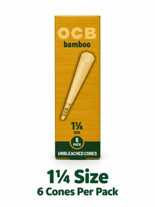 OCB Bamboo 1 1/4 Pre-Rolled Cones - 6 Pack