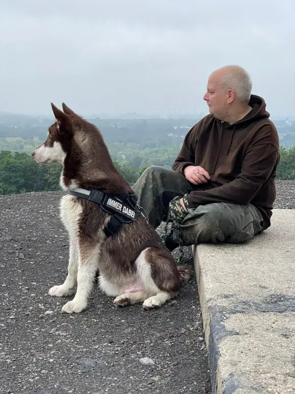 mit Loki auf Halde Rheinelbe ca 100 m ü. NHN