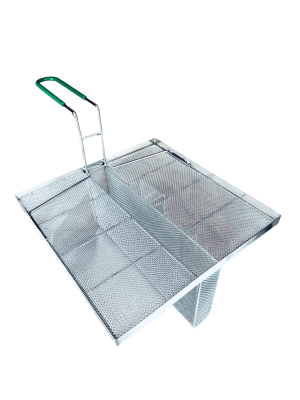 Quality Industries Stainless Steel Sediment Tray, 350mmx355mm, 178mmx51mm Offset, Green Handle