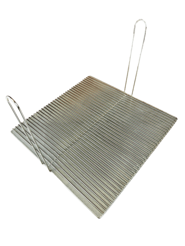 Quality Industries Stainless Steel Sediment Tray, 455mmx455mm (18"x18"), Flat Bottom Grid, Two Handles