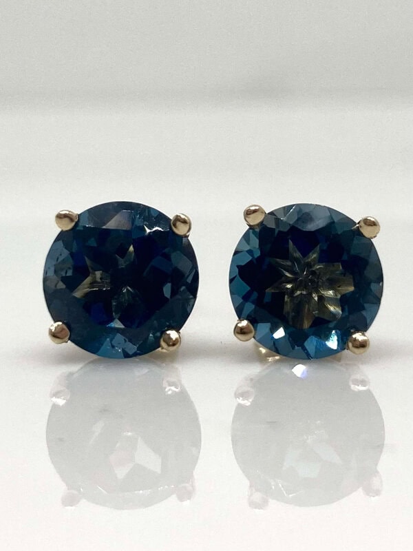 14k 5.2ctw London Blue Topaz Studs