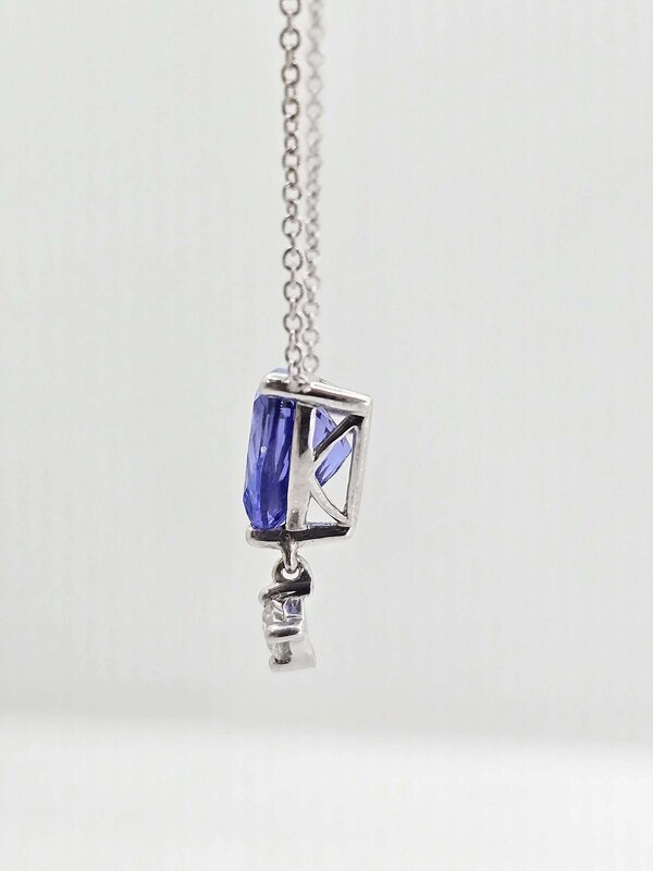 14k 2.07ct Tanzanite and Diamond Necklace - Image 3