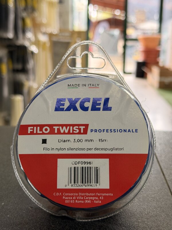 Filo Twist Professionale 3.00 mm x 15 m in Nylon Silenzioso per Decespugliatore – Excel Made in Italy - foto 1