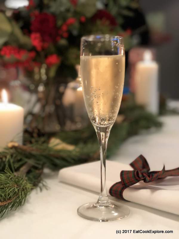 A glass of bubbly for Christmas Lunch AEG Taste of Christmas Christmas Table and a glass of bubbly
