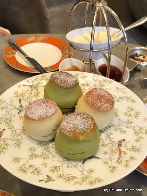Afternoon Tea at Pan Pacific London with Cherish Finden 9 Afternoon Tea Pan Pacific Matcha scones with kaya and clotted cream