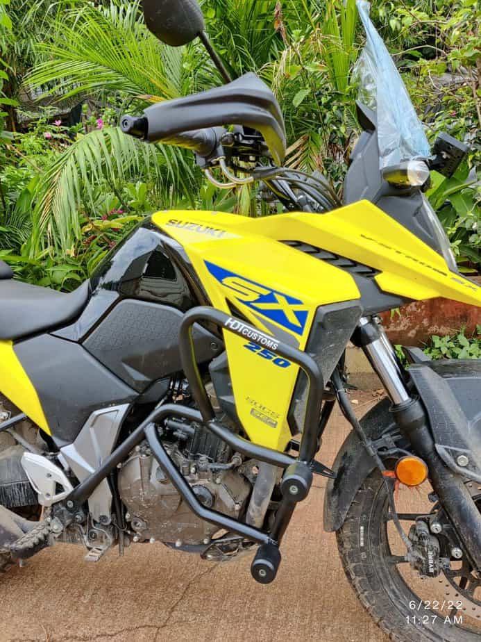 Suzuki Vstorm 250 SX crash guards with sliders HDTCustoms