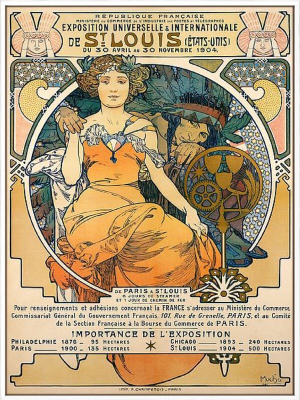 1904 St. Louis World's Fair Poster - Canvas Gallery White