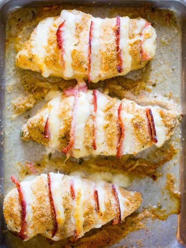 Baked Chicken Cordon Bleu fresh from the oven