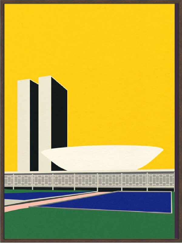 Congresso Nacional Brasilia - Canvas Gallery Walnut