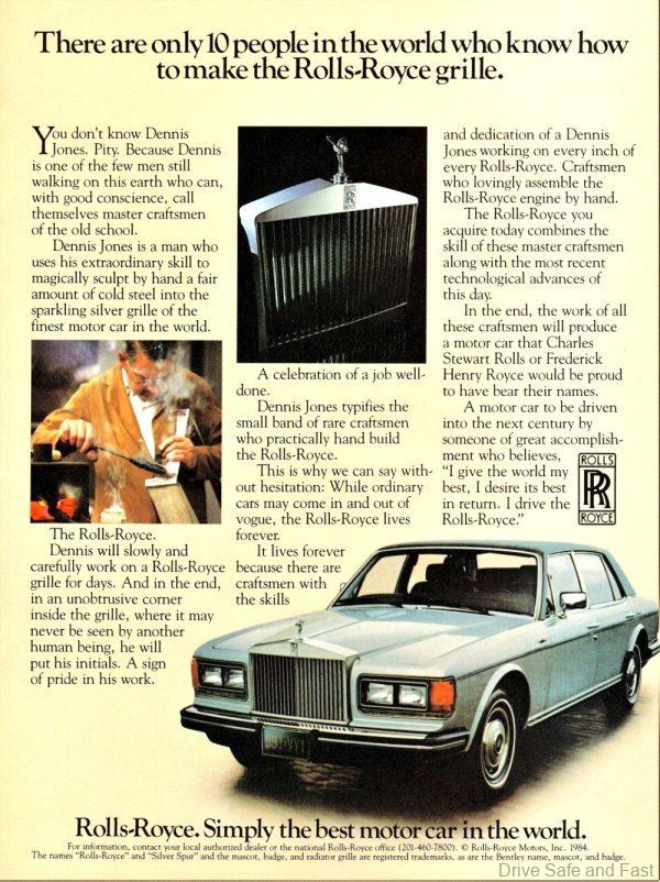 Rolls Royce Silver Spur advertisement