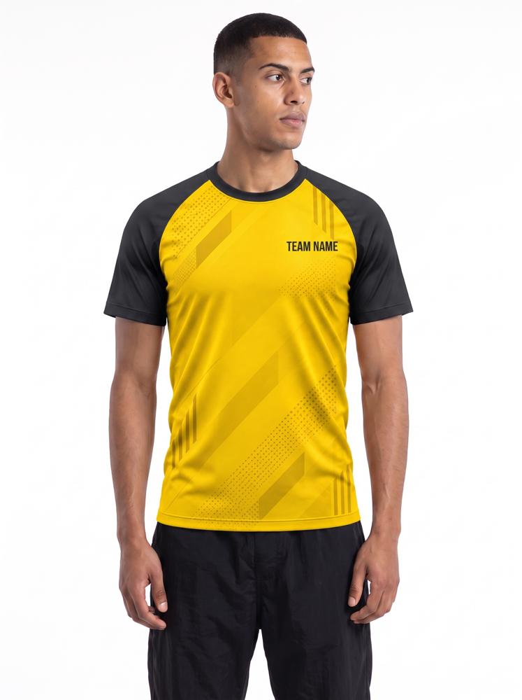 Men's Custom Football Jersey — Round Neck, Half Sleeve, Raglan