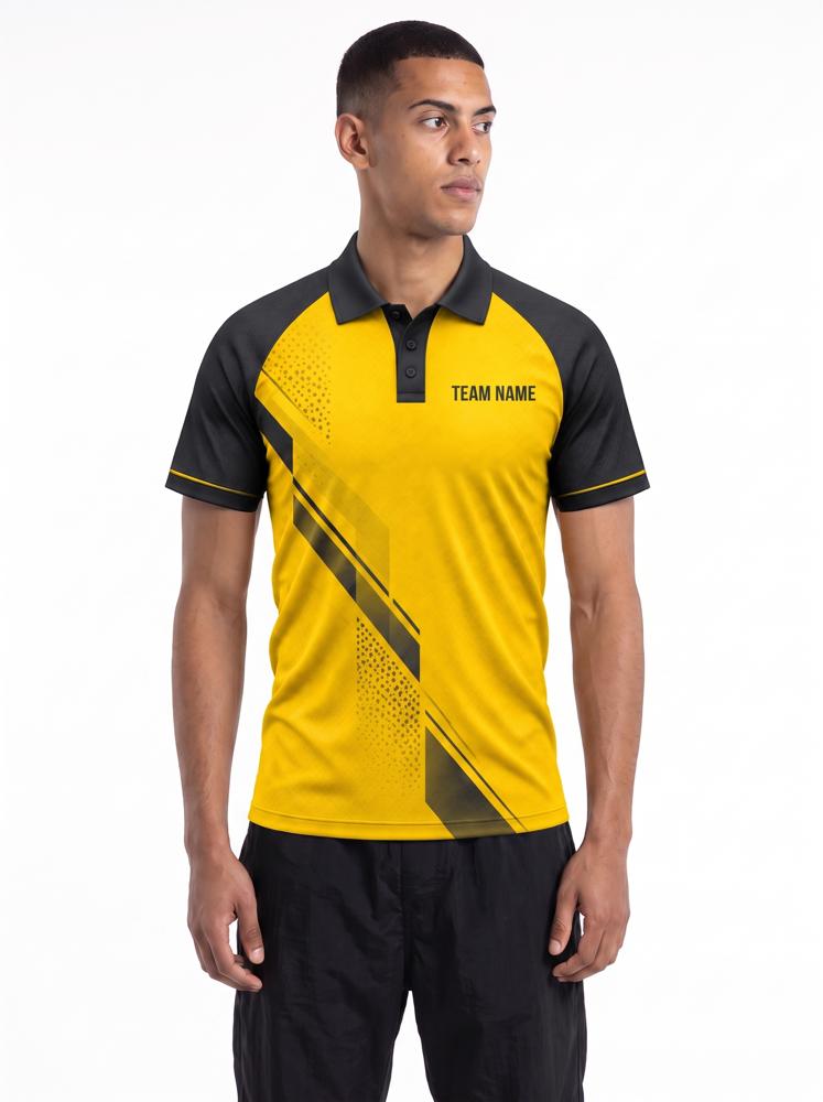 Men's Custom Badminton Jersey — Polo, Half Sleeve, Raglan